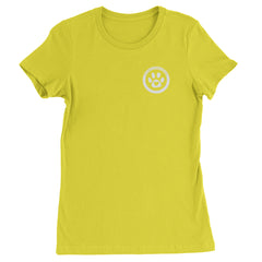 TLC To Love a Canine Dog Rescue White Womens T-shirt Yellow