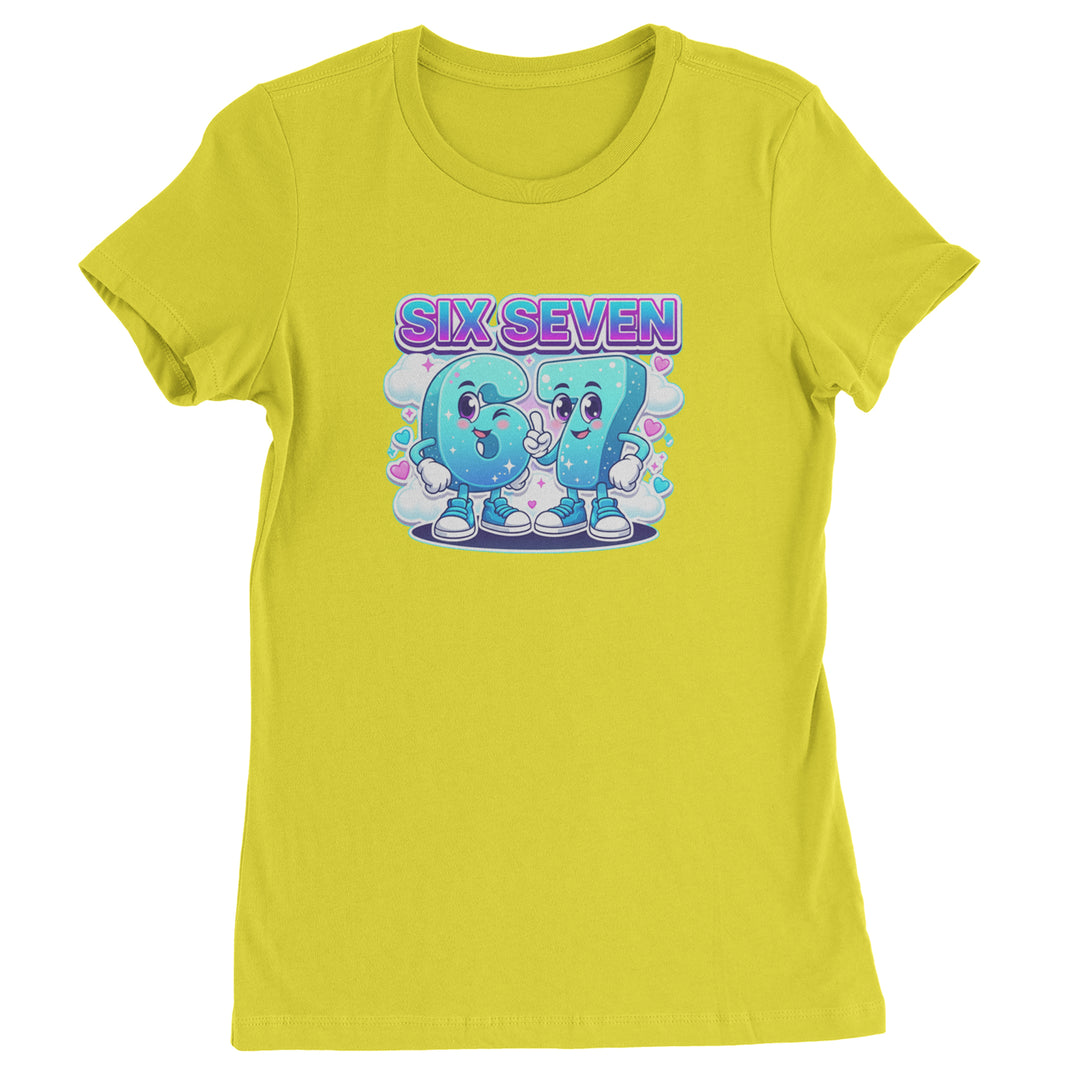 67 Six Seven Meme Kawaii Cloud Womens T-shirt Yellow