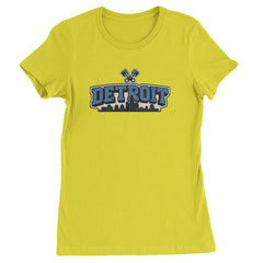 Detroit Motor City Retro Piston Womens T-shirt Yellow