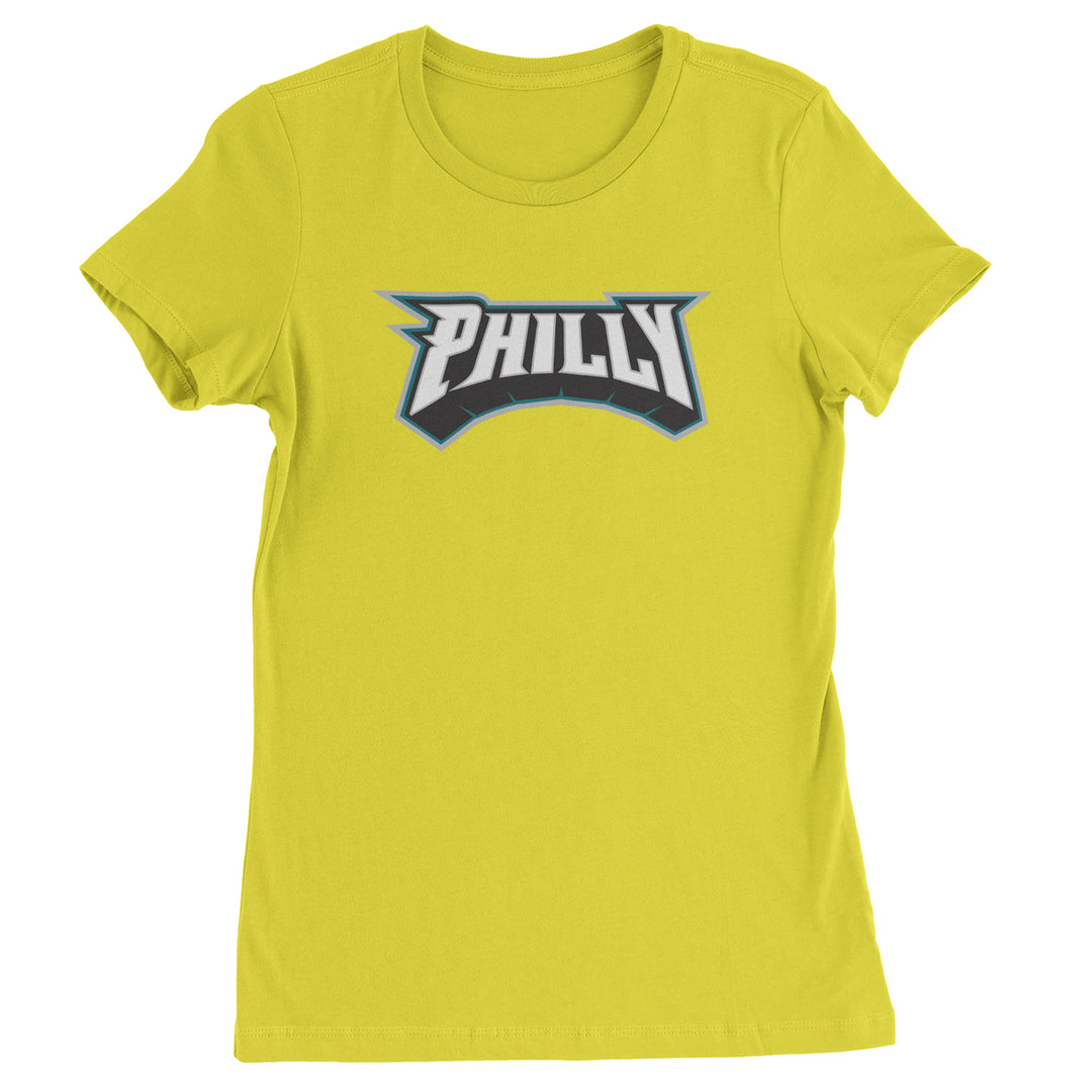 Philly Bold Block Throwback Womens T-shirt Yellow