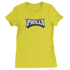 Philly Bold Block Throwback Womens T-shirt Yellow