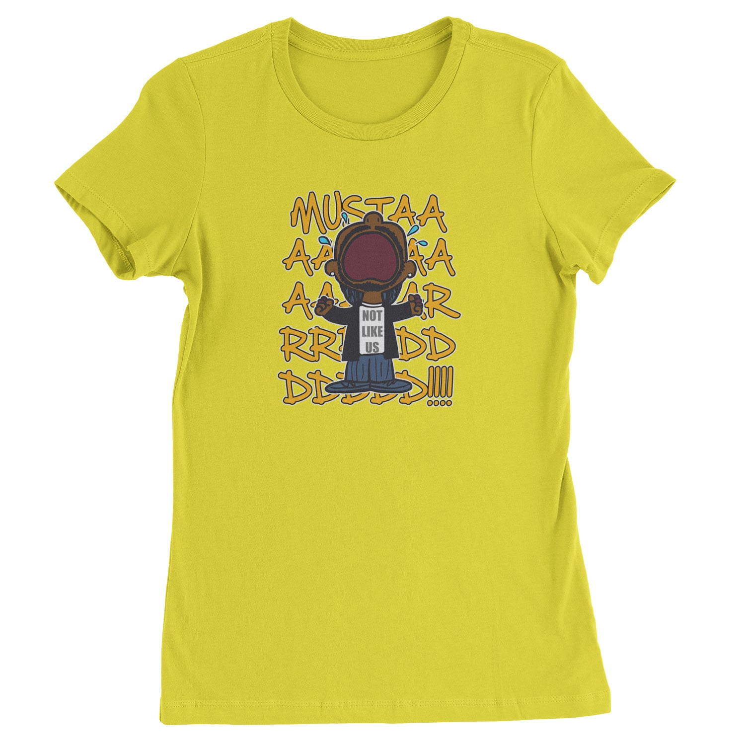 MUSTARD! Not Like Us Tv Off  Womens T-shirt Yellow