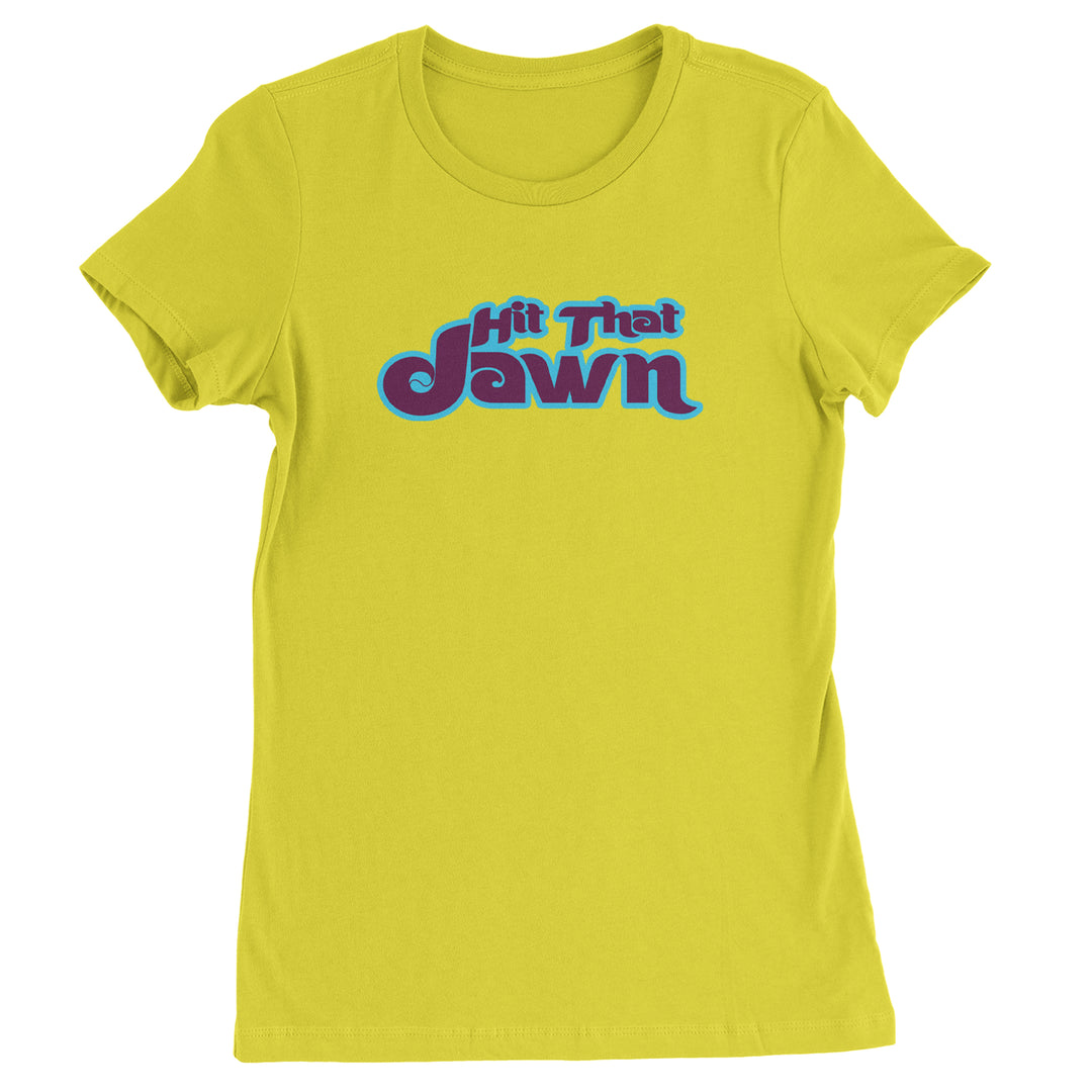 Hit That Jawn Philly Baseball graphic on Women's Heavyweight Cotton T-Shirt in Yellow