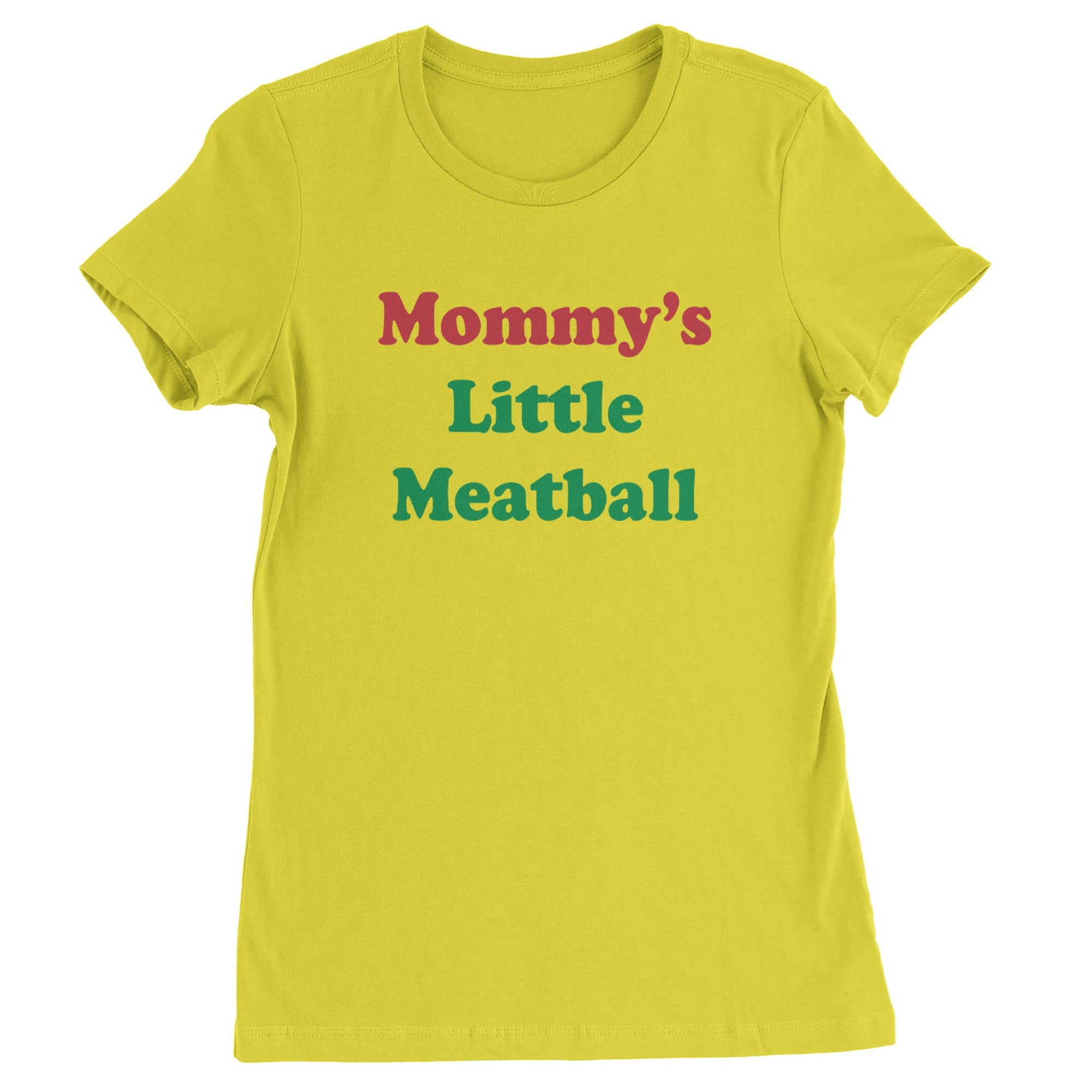 Mommy's Little Meatball Love Island Womens T-shirt Yellow