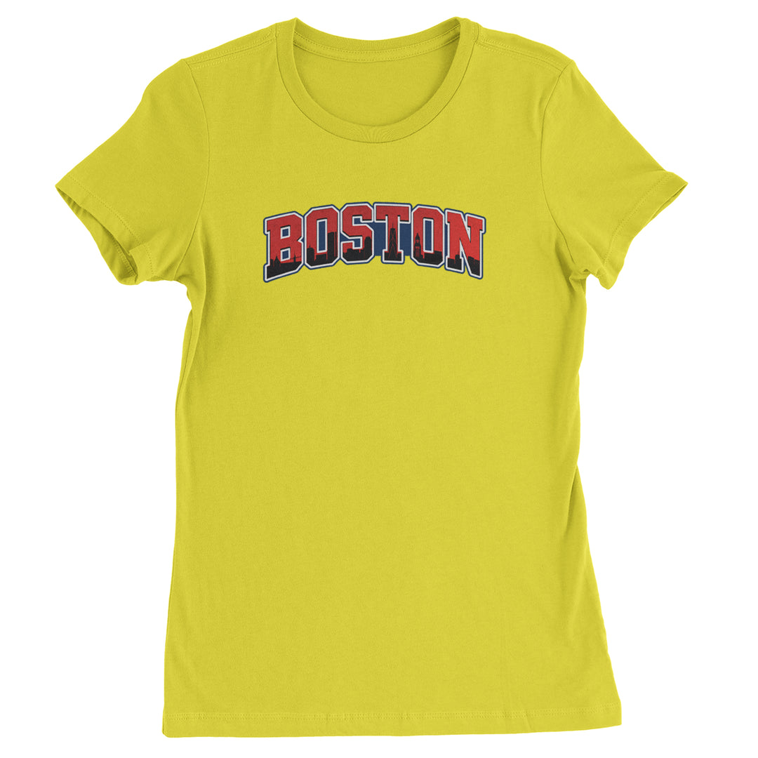 Boston City Pride Skyline Womens T-shirt Yellow