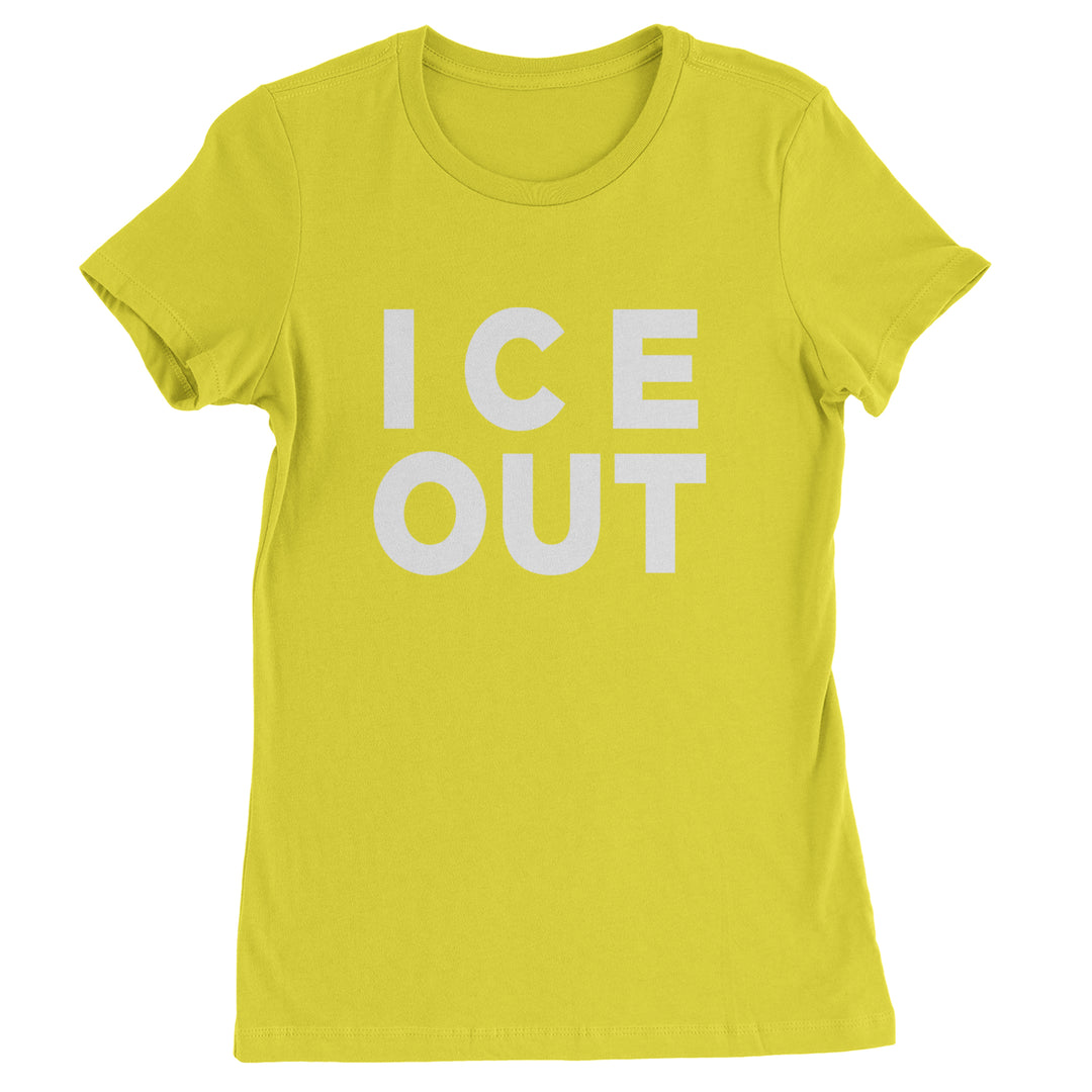 Ice Out Protest Womens T-shirt Yellow