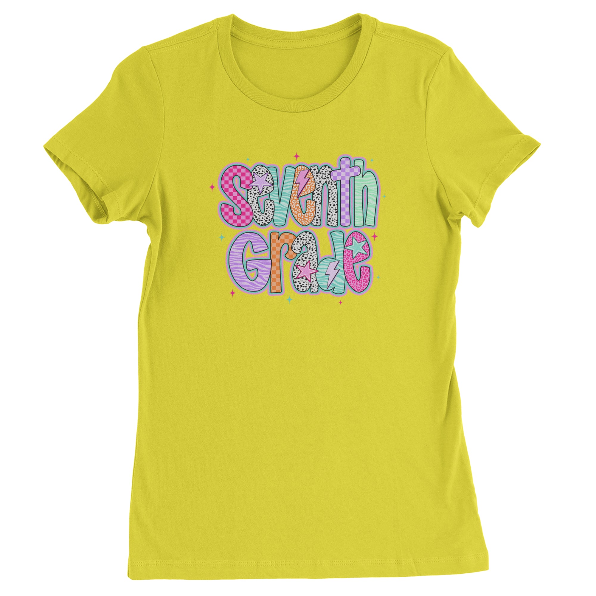 Seventh Grade Swagger Colorful Back to School Womens T-shirt Yellow