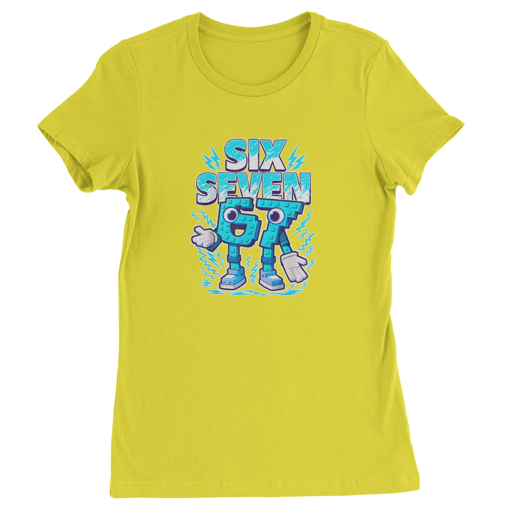 67 Brainrot Meme Slang Womens T-shirt Yellow