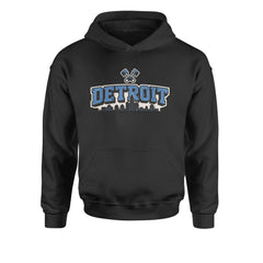 Detroit Motor City Retro Piston Youth-Sized Hoodie Black