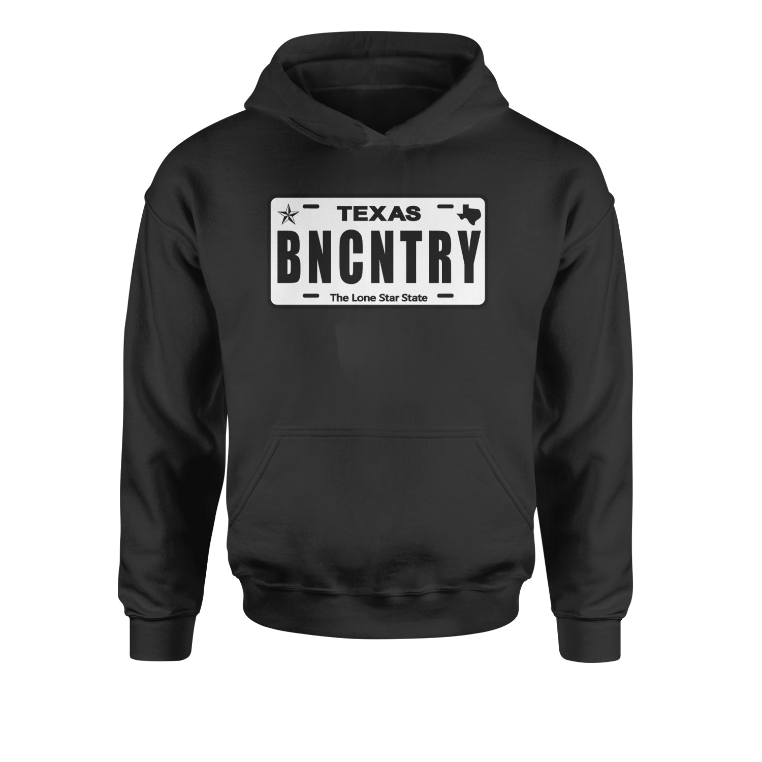 Texas License Plate BNCNTRY Youth-Sized Hoodie Teal