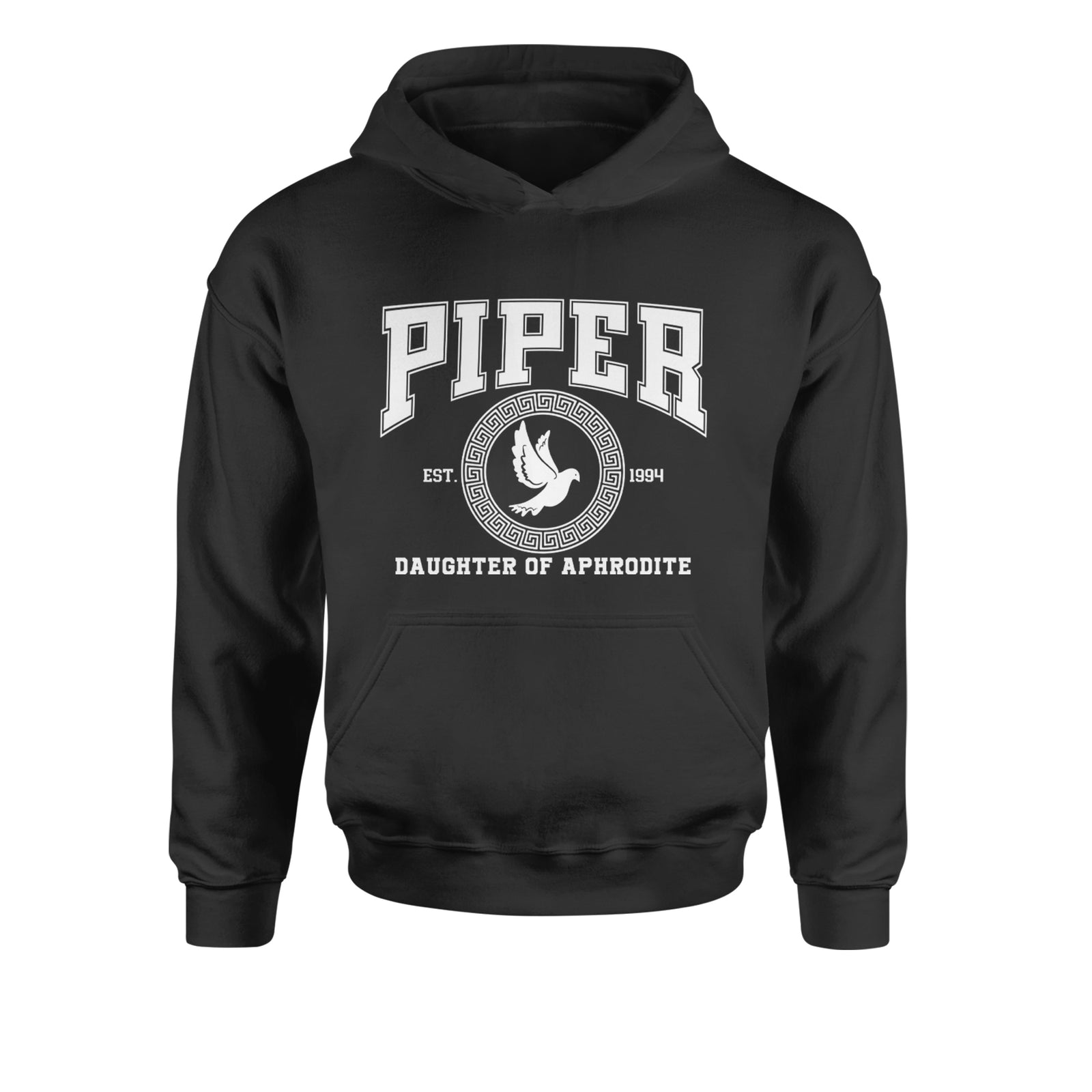 Piper Daughter of Aphrodite Rebel Heart Youth-Sized Hoodie Black
