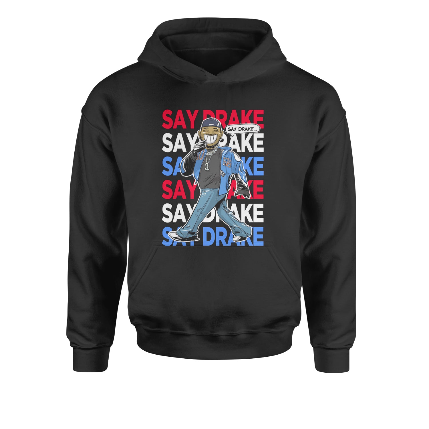 Say Drake Smiling Meme Mustard Youth-Sized Hoodie Charcoal Grey