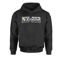 New York City 212 Area Code Skyline  Youth-Sized Hoodie Black