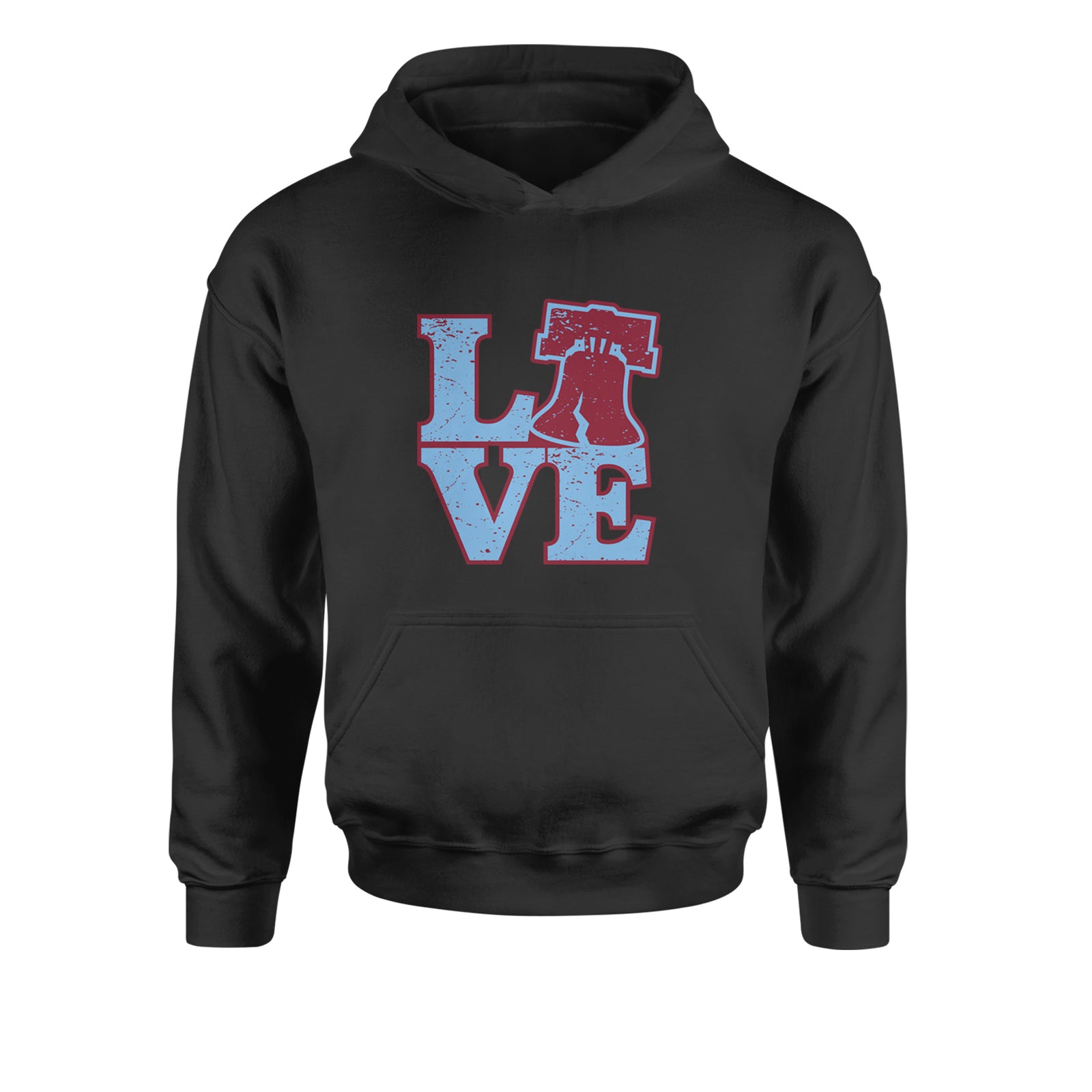 Love Philly Liberty Bell Youth-Sized Hoodie Black
