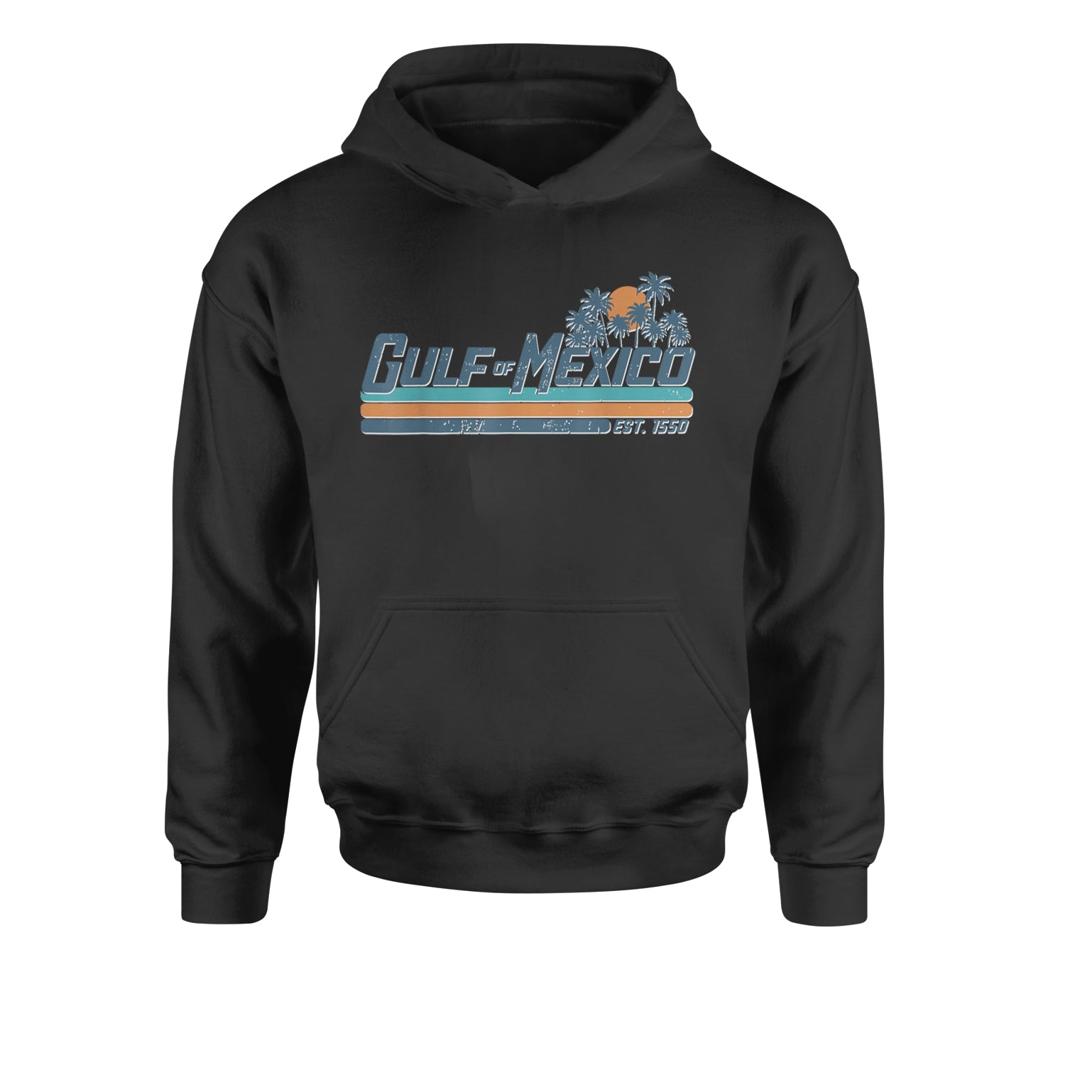 Gulf Of Mexico Established Year 1550 Youth-Sized Hoodie Teal