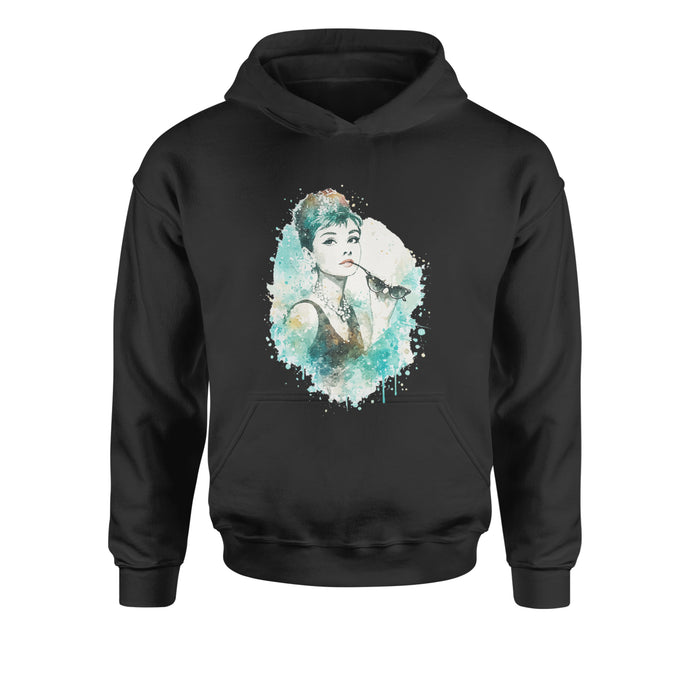 Mrs. Herpburn Iconic Watercolors Youth-Sized Hoodie