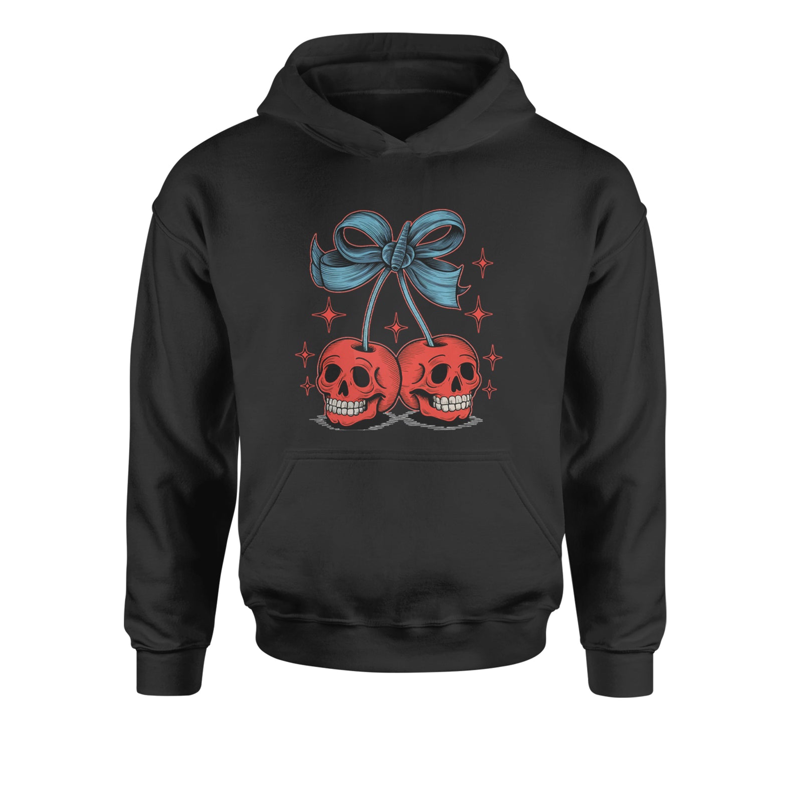 Cherry Skulls Retro Tattoo Youth-Sized Hoodie Tie-Dye Jelly Bean