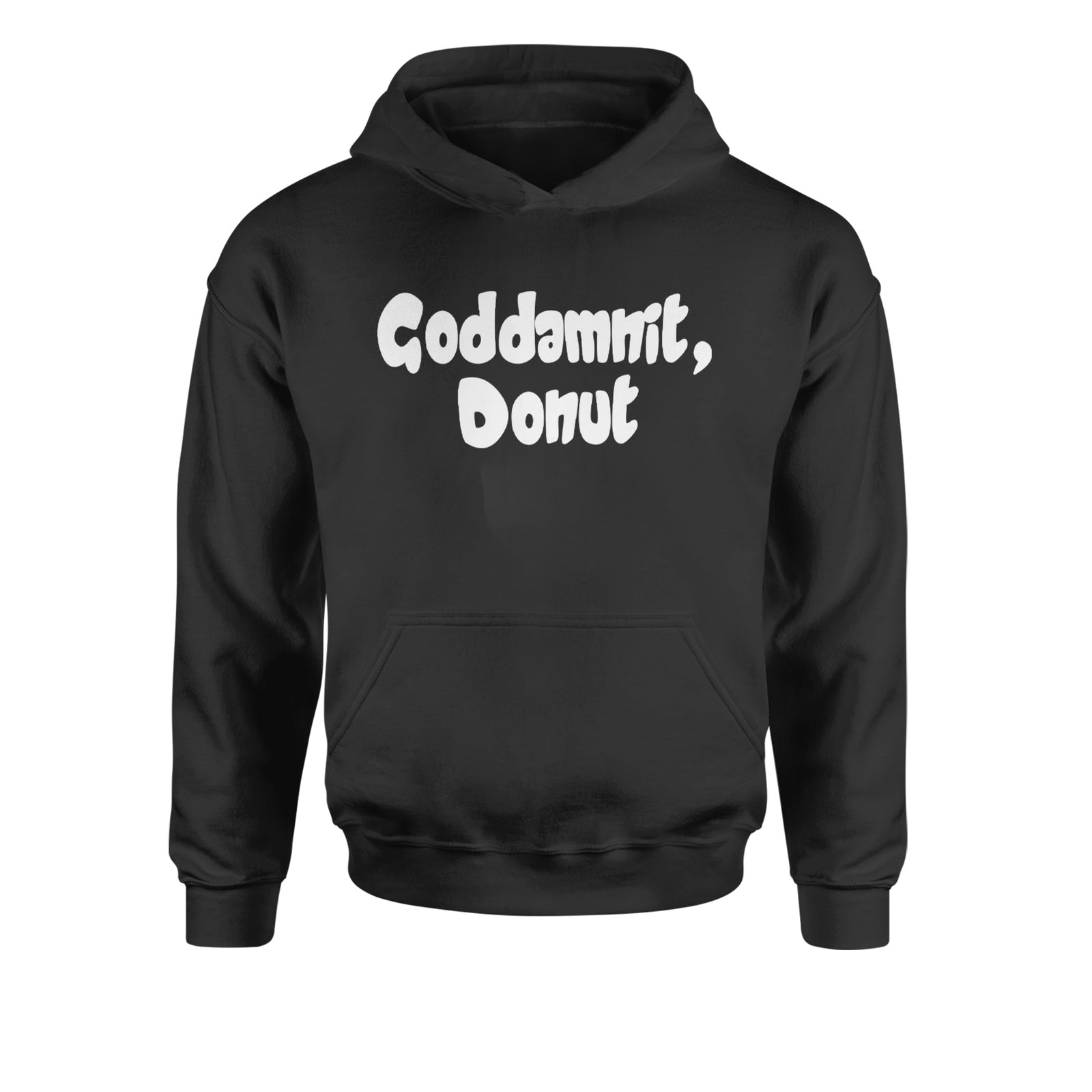 Godd-mnit, Donut Carl Youth-Sized Hoodie Black