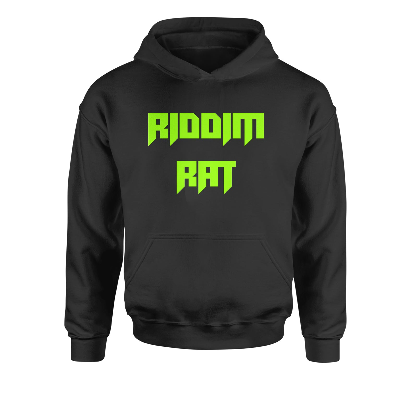 Riddim Rat Rhythm Club Rave EDM Youth-Sized Hoodie Black