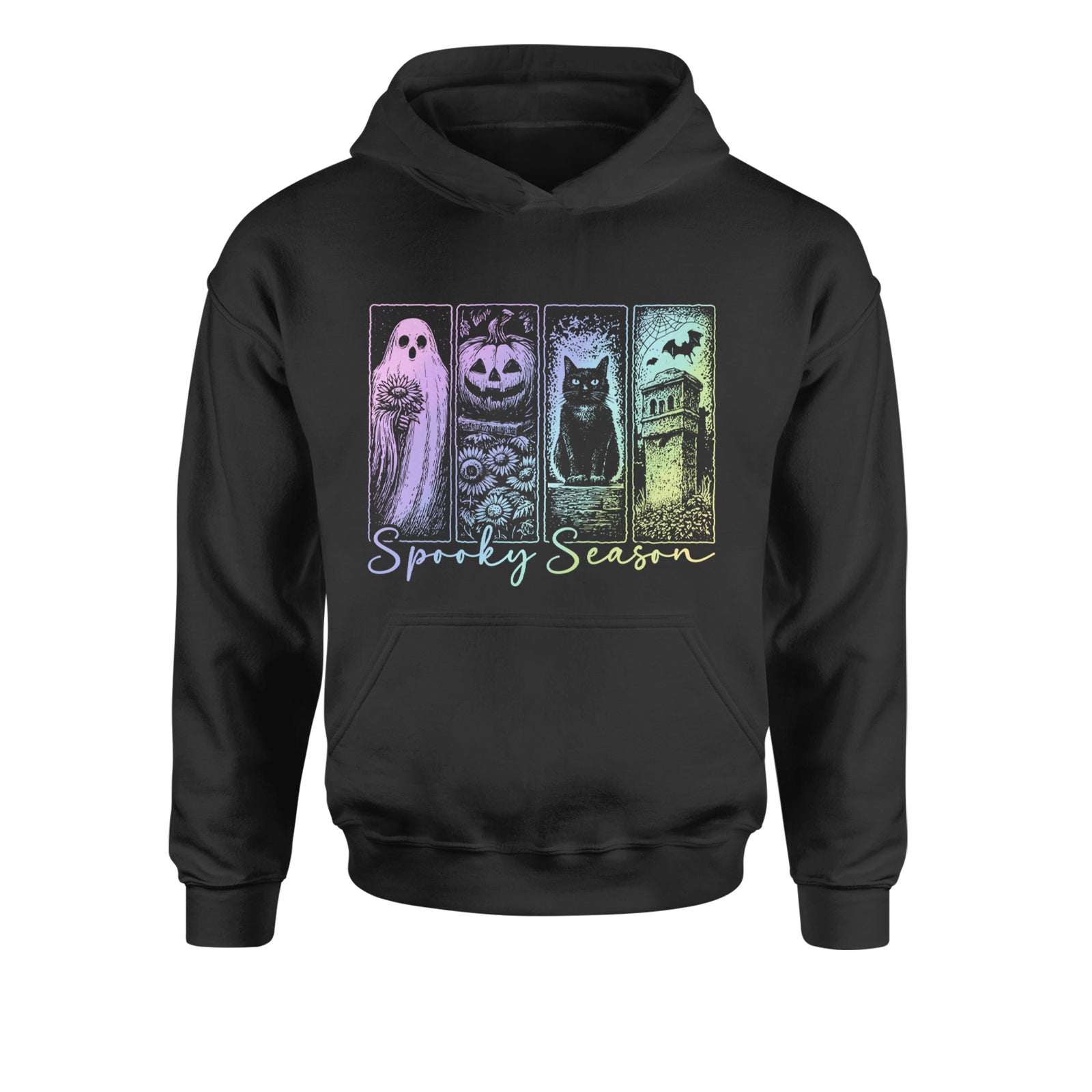 Spooky Season Cute Pastel Halloween Design Youth-Sized Hoodie Black
