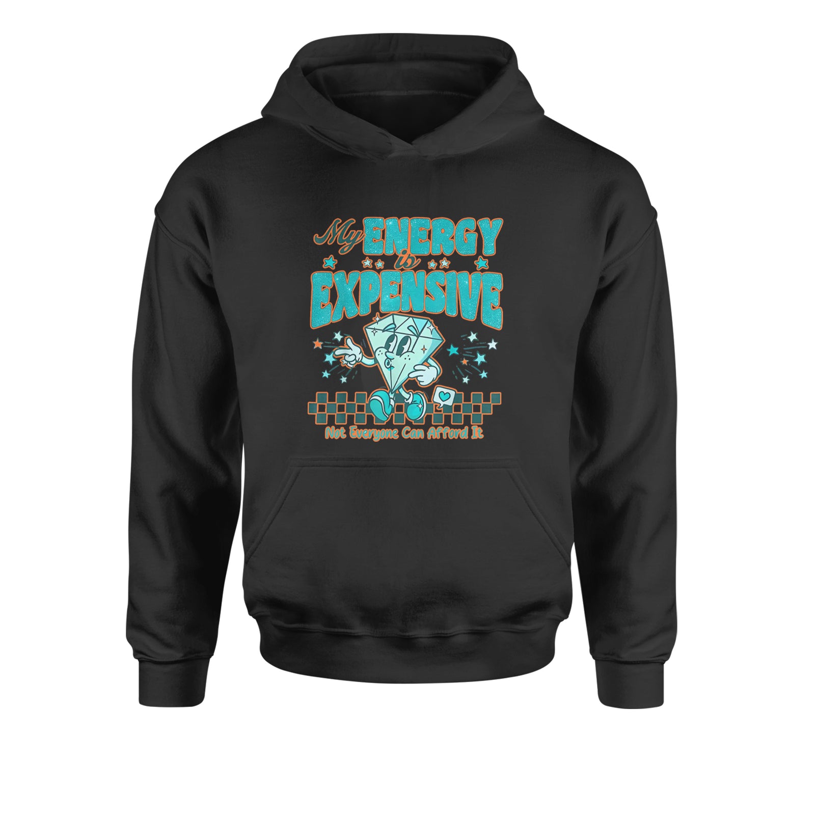 Diamond My Energy Is Expensive Youth-Sized Hoodie Black