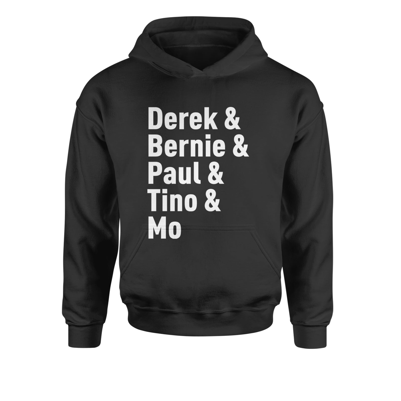 Derek & Bernie & Paul & Tino & Mo Youth-Sized Hoodie Black