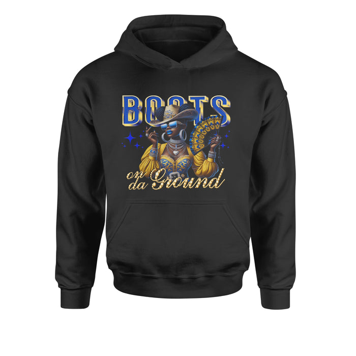 Boots On Da Ground Folding Fan Youth-Sized Hoodie