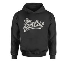 Sin City Vegas Retro Vintage Youth-Sized Hoodie Black