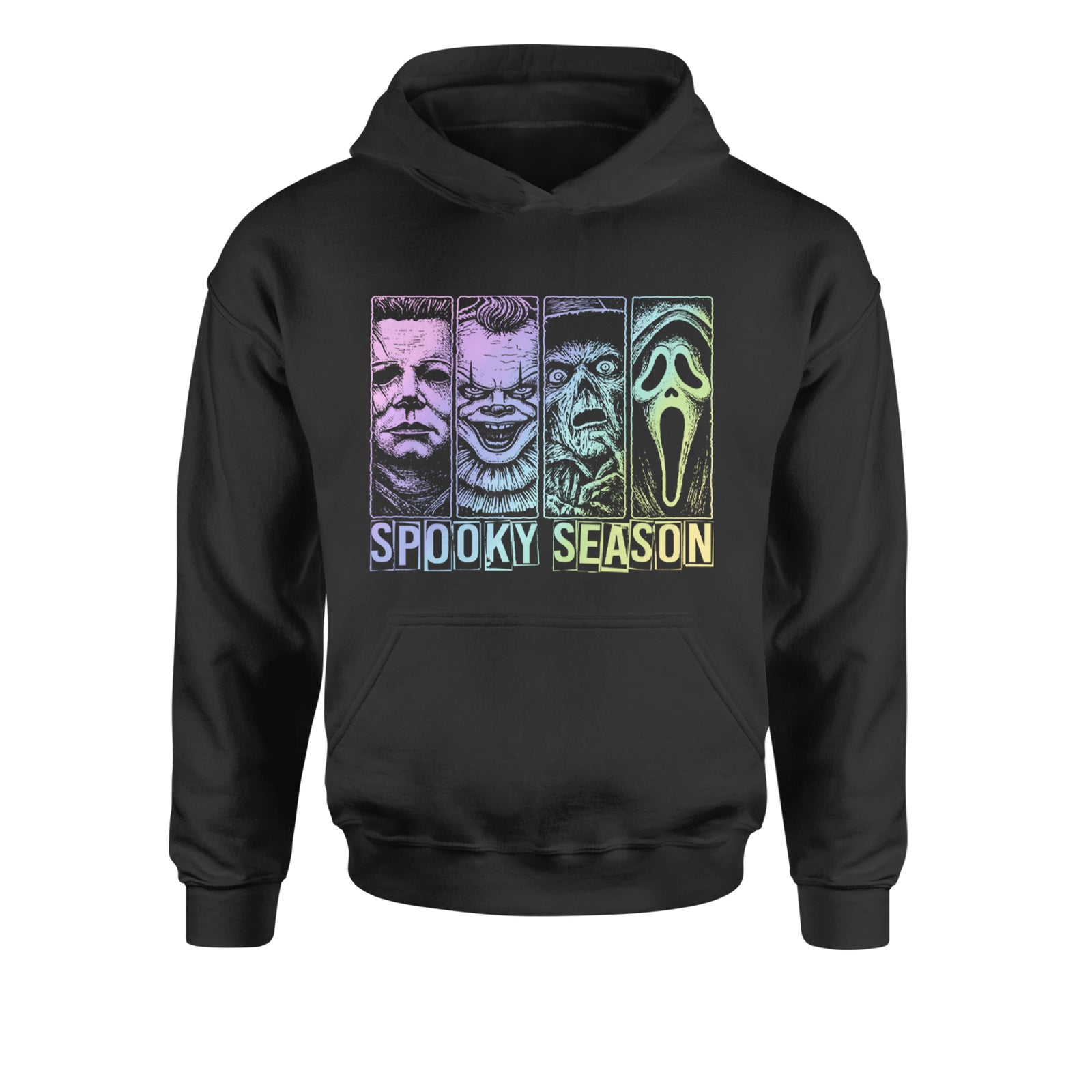 Spooky Season Horror Icons Halloween Youth-Sized Hoodie Black