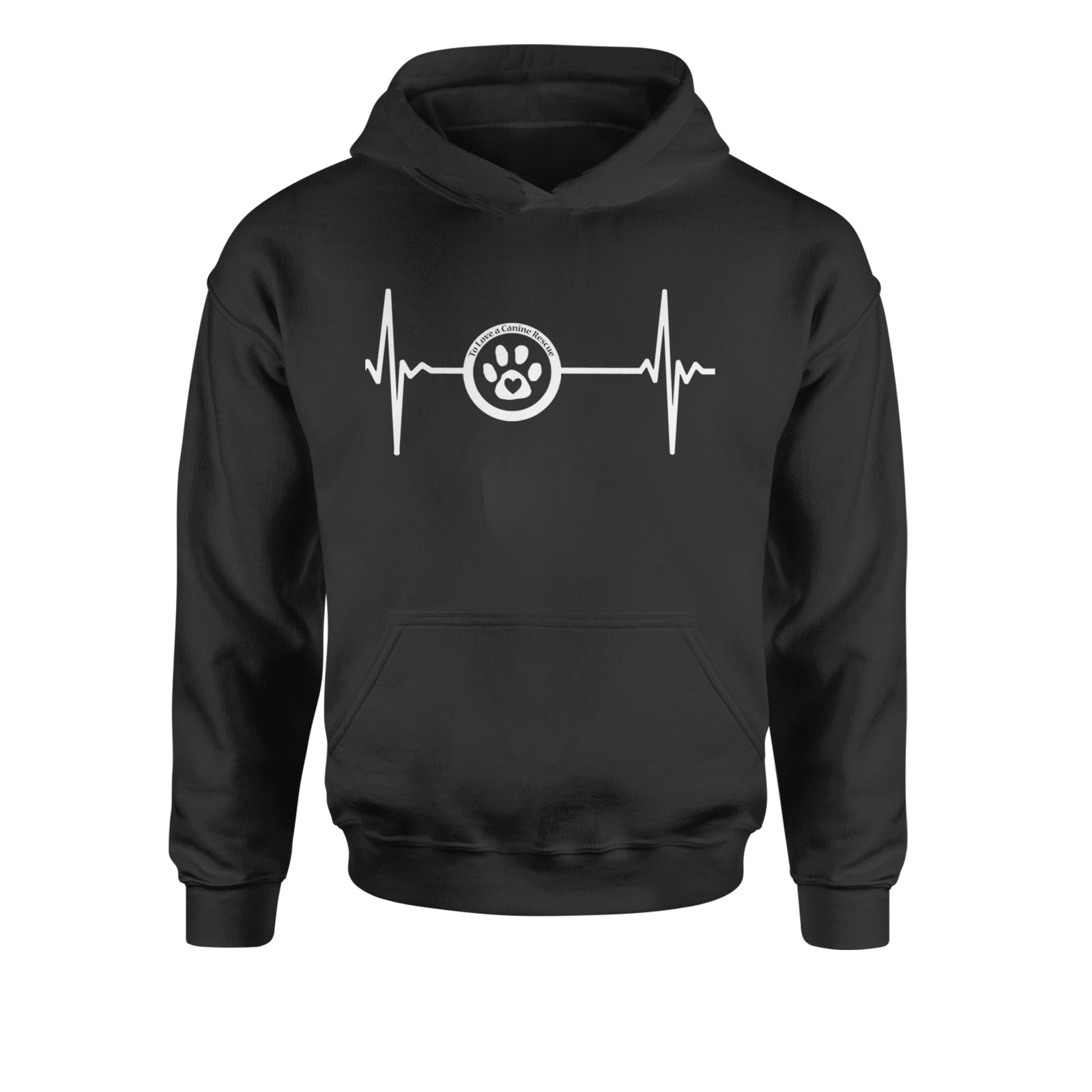 TLC Rescue Heartbeat Youth-Sized Hoodie Black