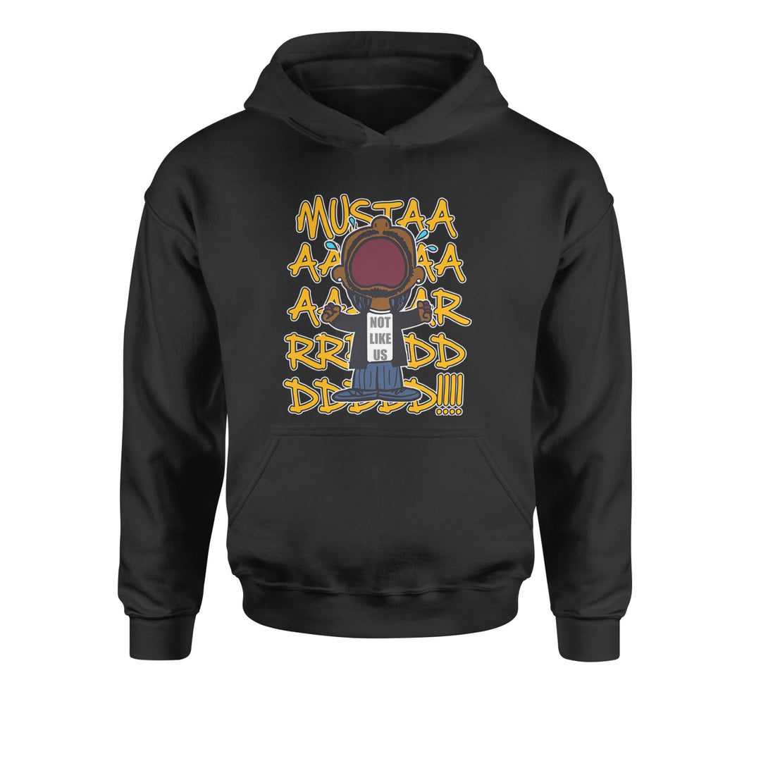 MUSTARD! Not Like Us Tv Off Youth-Sized Hoodie Black