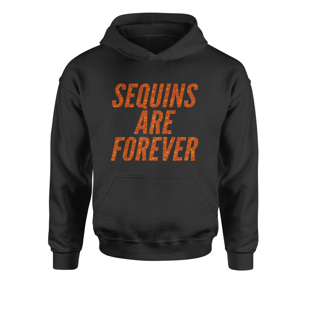 Sequins Are Forever Retro Glam Youth-Sized Hoodie Black