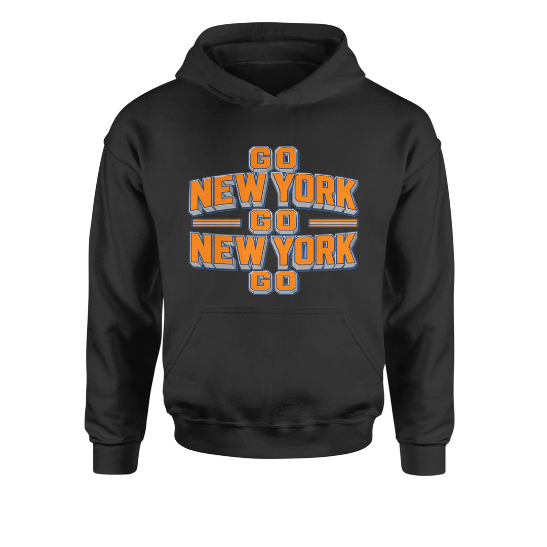 Go New York Go Basketball Youth-Sized Hoodie Black