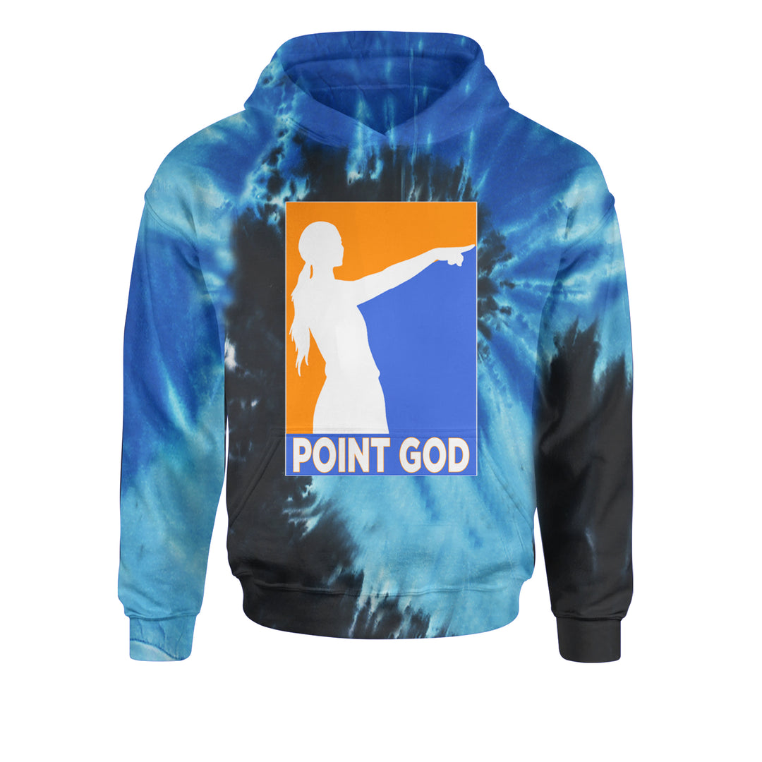 Point God Cunningham Basketball Pointing Meme  Youth-Sized Hoodie Tie-Dye Blue Ocean