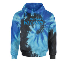 Detroit Villains Grit Football Youth-Sized Hoodie Tie-Dye Blue Ocean