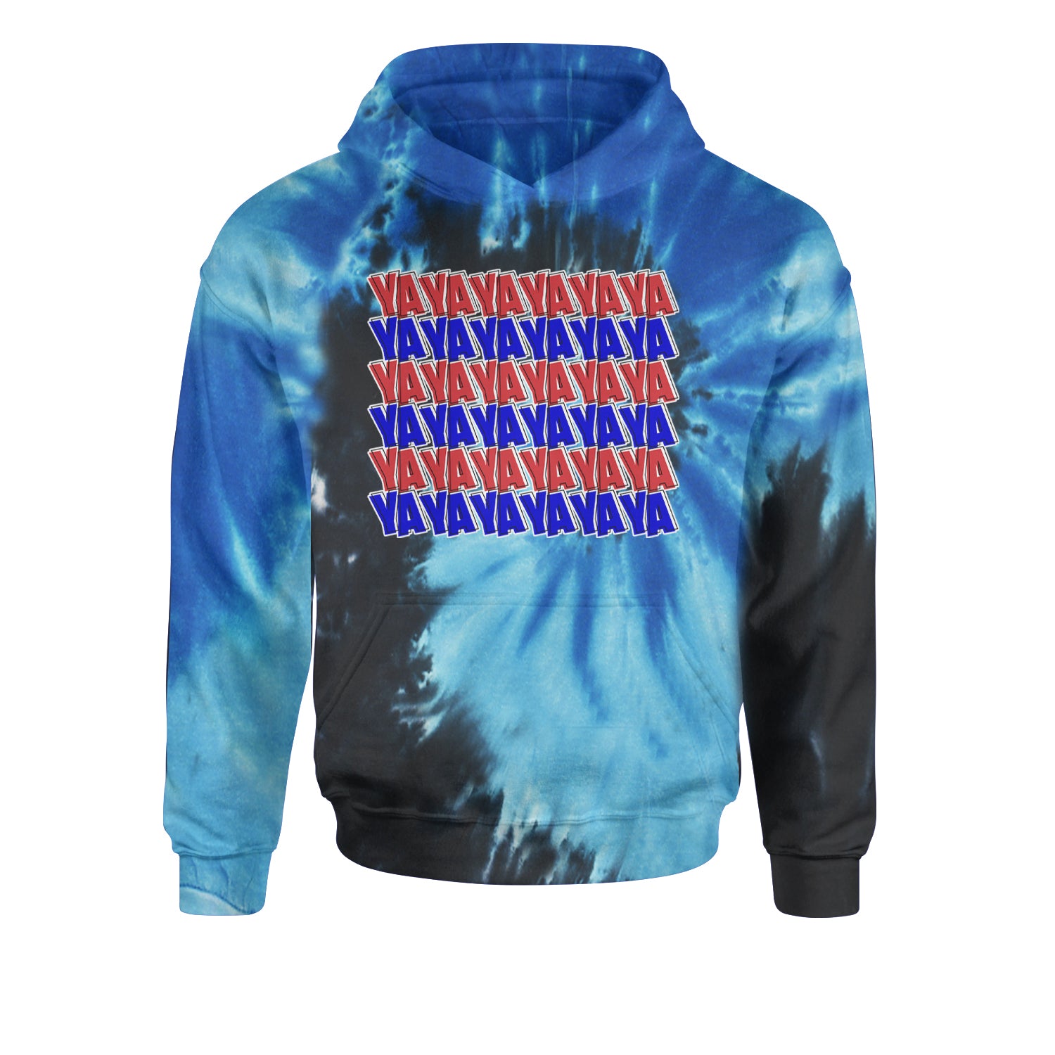 YaYaYa YaYa Cowboy Youth-Sized Hoodie Tie-Dye Blue Ocean