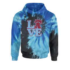 Love Philly Liberty Bell Youth-Sized Hoodie Tie-Dye Blue Ocean
