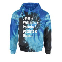 Jeter & Williams & Posada & Pettitte & Rivera Youth-Sized Hoodie Tie-Dye Blue Ocean