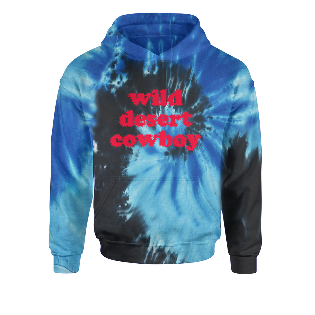 Wild Desert Cowboy Country Youth-Sized Hoodie Tie-Dye Blue Ocean