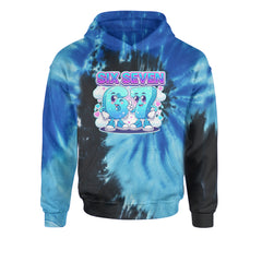 67 Six Seven Meme Kawaii Cloud Youth-Sized Hoodie Tie-Dye Blue Ocean