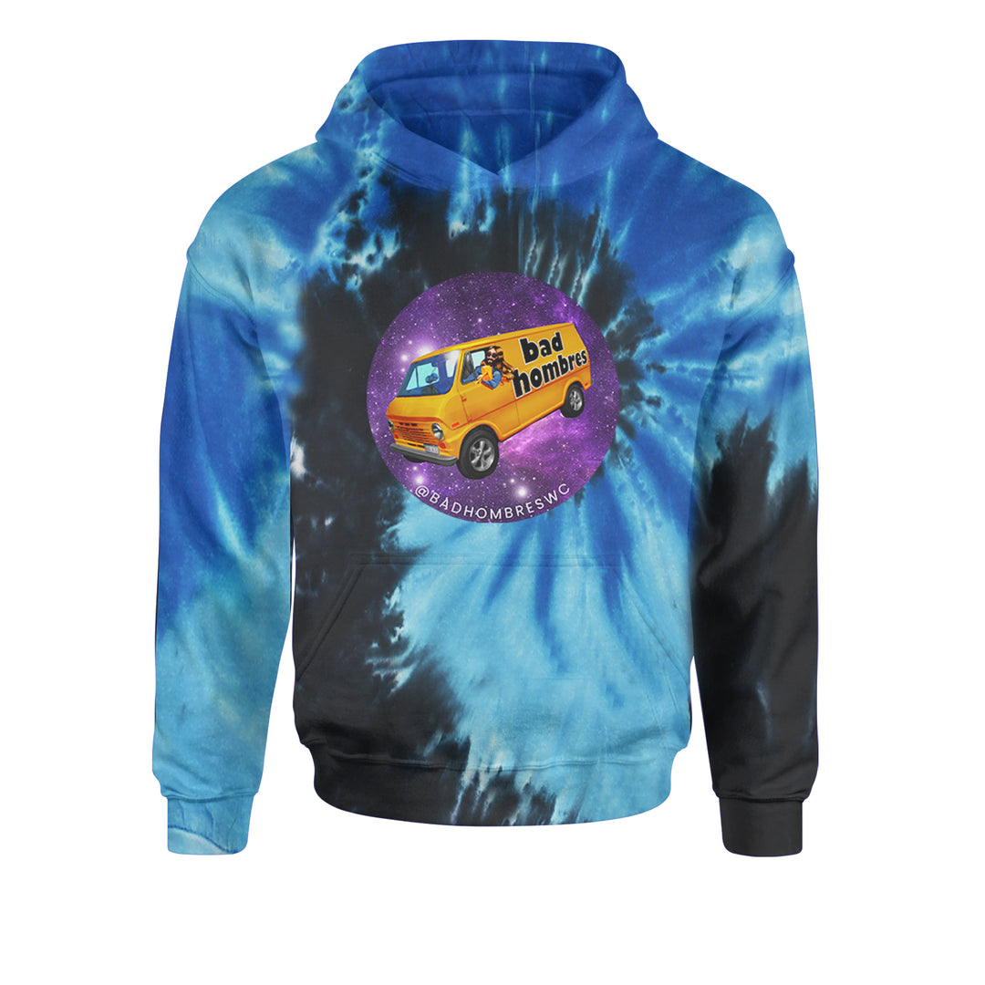 Bad Hombres Space West Chester Band Youth-Sized Hoodie Tie-Dye Blue Ocean