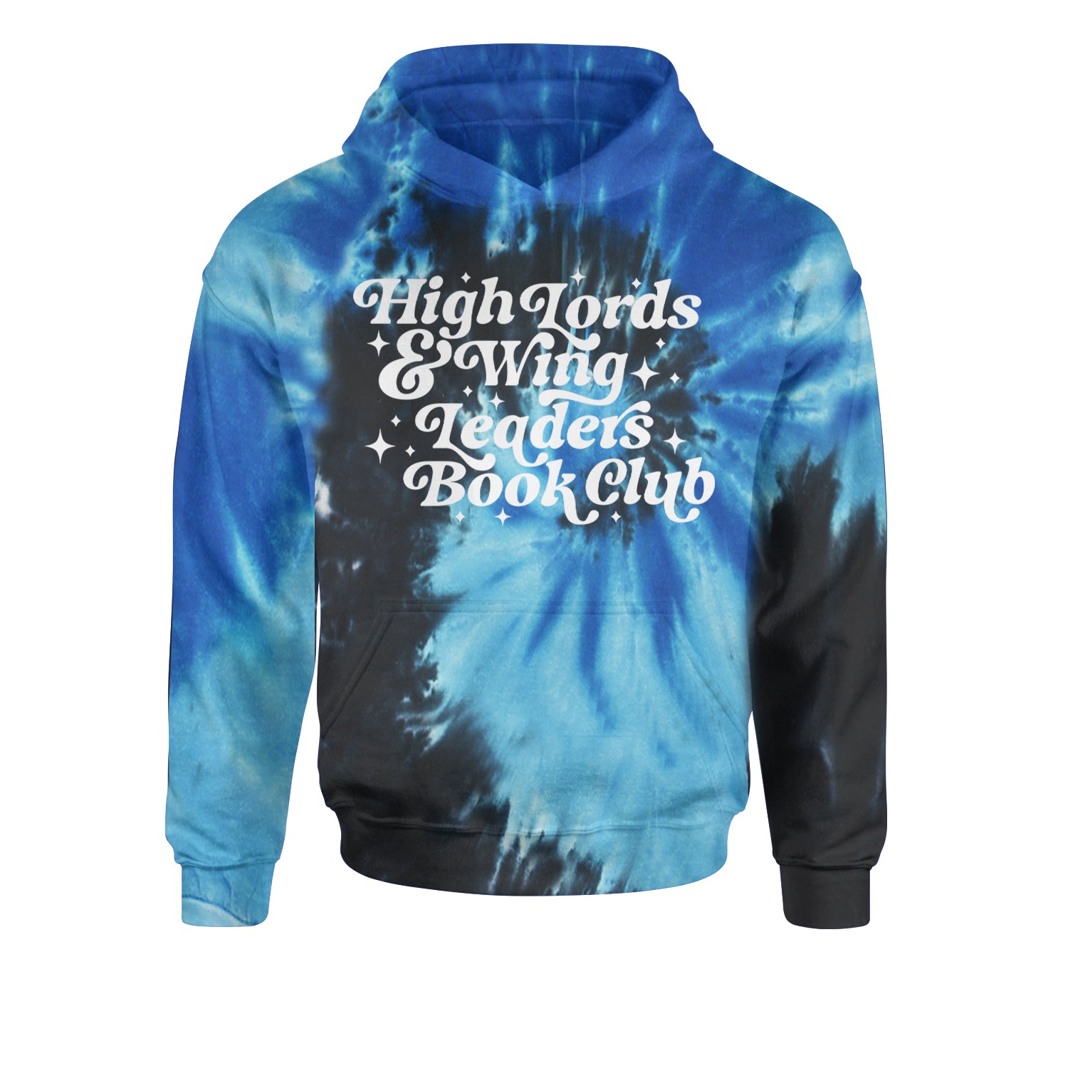 High Lords and Wingleaders Club Romantasy Youth-Sized Hoodie Tie-Dye Blue Ocean