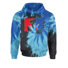 Philly Baseball Phan graphic on Kids' Heavyweight Fleece Pullover Hoodie in Tie-Dye Blue Ocean