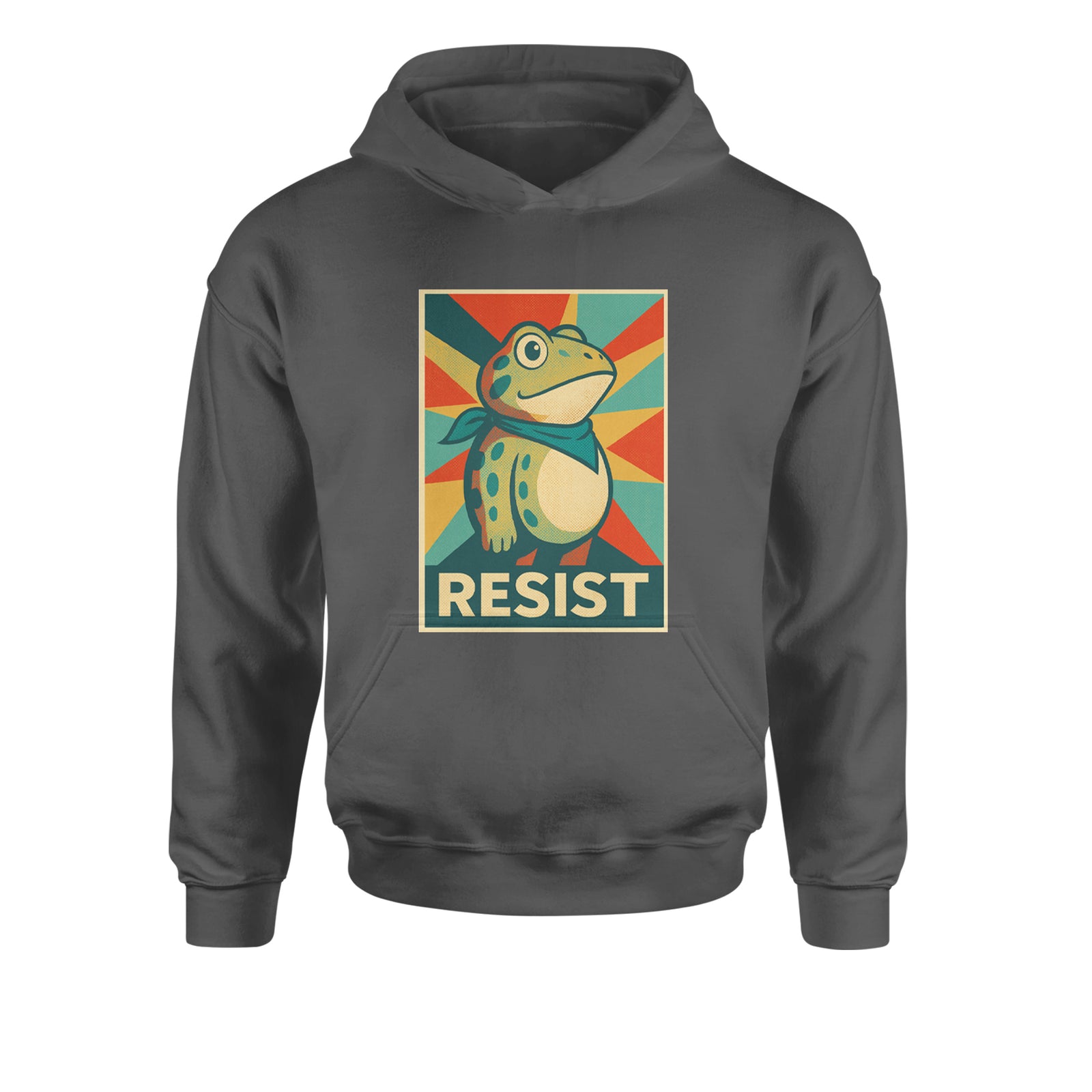 Resist Portland Protest Frog Youth-Sized Hoodie Black
