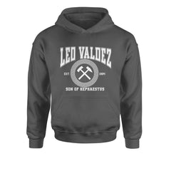 Leo Valdez Son of Hephaestus Forge Master Youth-Sized Hoodie Charcoal Grey