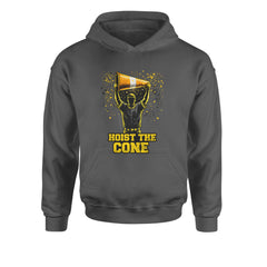 Hoist The Cone Pittsburgh Pride Youth-Sized Hoodie Charcoal Grey