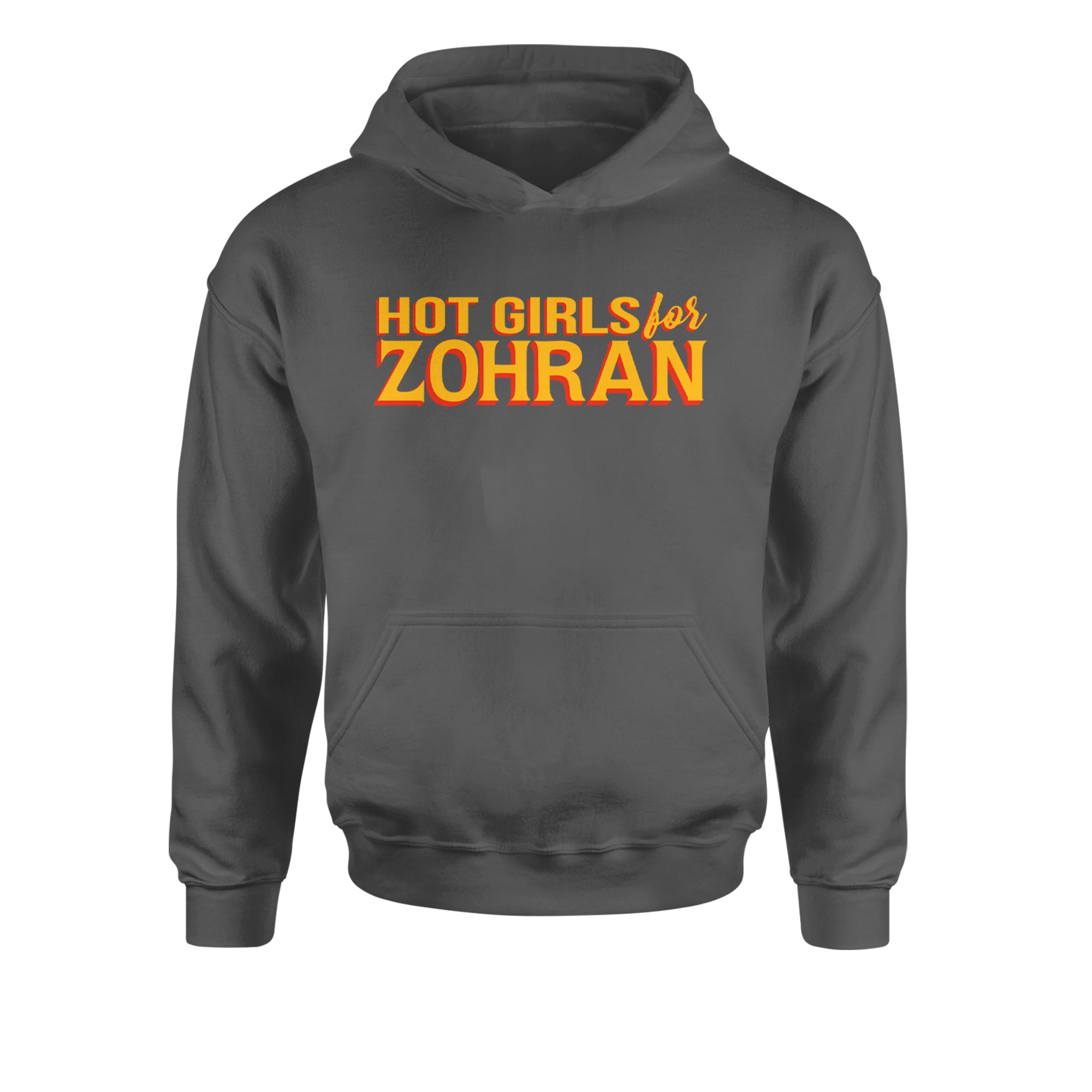 Hot Girls for Zohran Meme Youth-Sized Hoodie Charcoal Grey