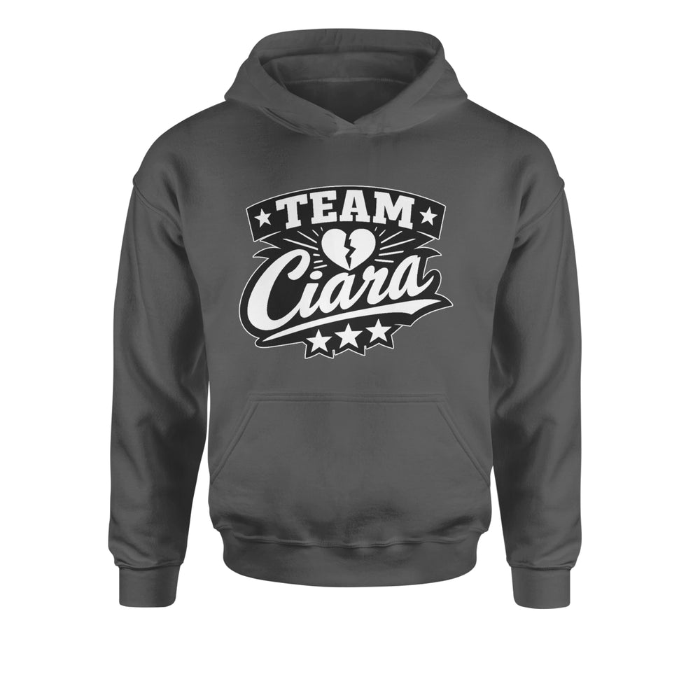 Team Ciara Scamanda Broken Heart Youth-Sized Hoodie Charcoal Grey