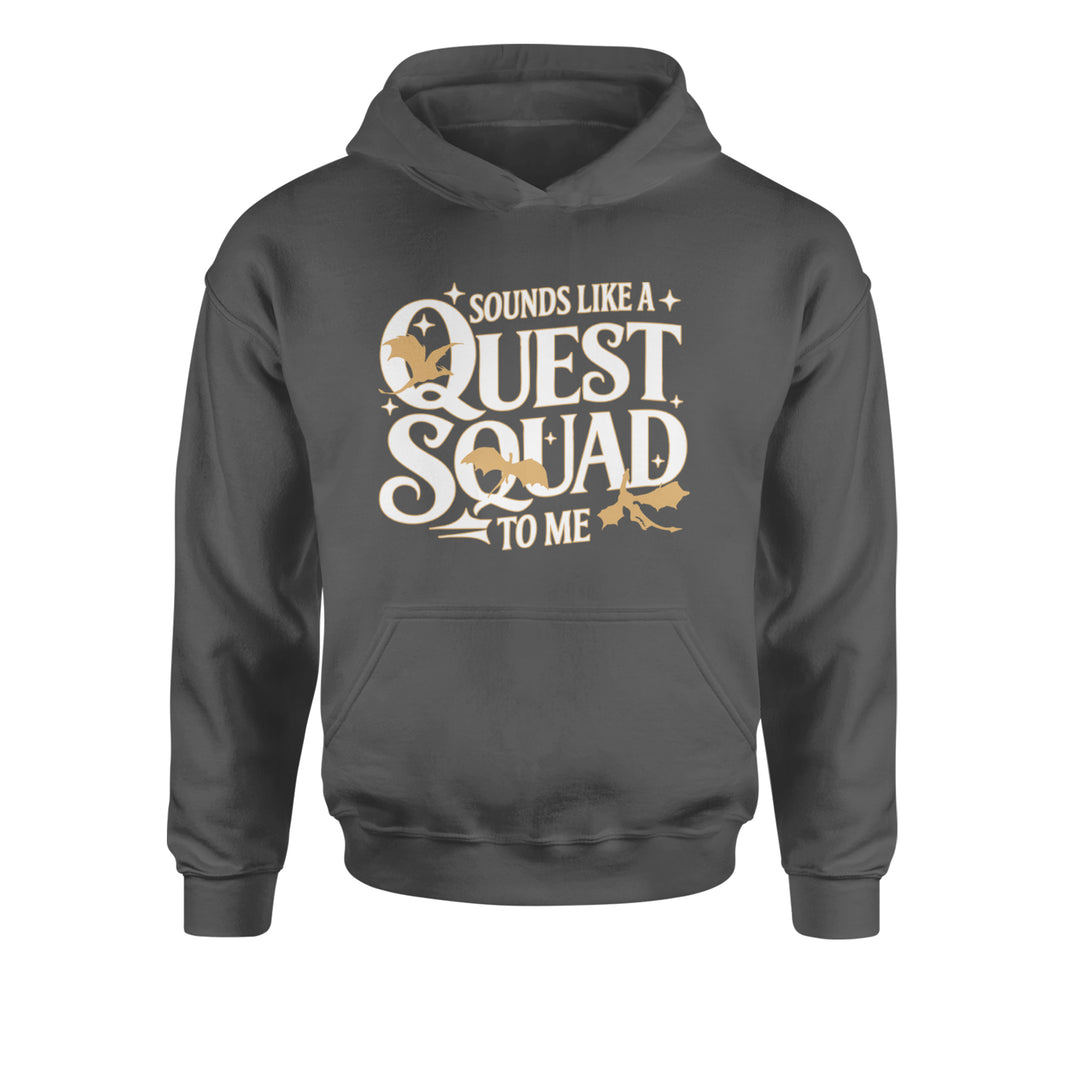 Sounds Like A Quest Squad To Me Empyrean Youth-Sized Hoodie Charcoal Grey