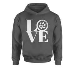 TLC LOVE Dog Rescue Youth-Sized Hoodie Charcoal Grey